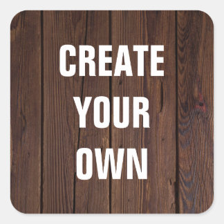 Creëer je eigen houten vloer zien vierkante sticker