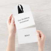 Creëer je eigen huwelijk RSVP White All In One Uitnodiging (Afscheurbaar)