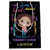 Creëer je eigen IK BEN - positieve meisjesbevestig Medium Cadeauzakje (Voorkant)