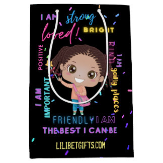 Creëer je eigen IK BEN - positieve meisjesbevestig Medium Cadeauzakje