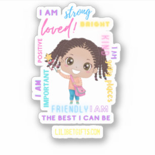 Creëer je eigen IK BEN - Positieve meisjesbevestig Sticker
