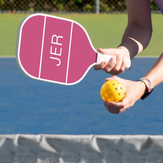 Creëer Je eigen Initialen Tekst Girly Pink Cool Pickleball Paddle (Insitu)