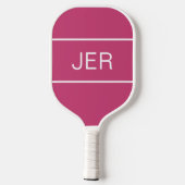 Creëer Je eigen Initialen Tekst Girly Pink Cool Pickleball Paddle (Achterkant)
