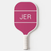 Creëer Je eigen Initialen Tekst Girly Pink Cool Pickleball Paddle (Voorkant)