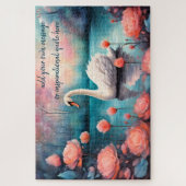 creëer je eigen inspirerend boodschap, Swan Legpuzzel (Verticaal)