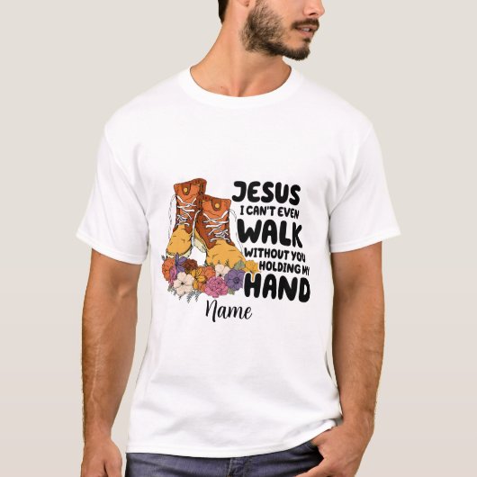 Creëer Je eigen Jezus Houd mijn hand T-shirt (Voorkant)