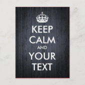 Creëer je eigen "Keep Calm & Carry On" (donker hou Briefkaart (Voorkant)