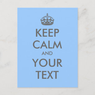 Creëer je eigen "Keep Calm" (grijze tekst & kroon) Briefkaart