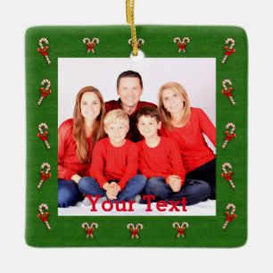 Creëer je eigen kerstfamilie foto keramisch ornament
