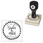 Creëer je eigen koffertje om de datum van huwelijk rubberstempel (Gestempeld)