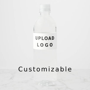 Creëer je eigen Logo op wit   Ondernemend Waterfles Etiket