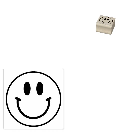 Creëer je eigen logo schattige glimlach emoji rubberstempel (Gestempeld)