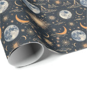 Creëer Je eigen Maanwolkenkrabbers Celestial Cadeaupapier (Rol Hoek)