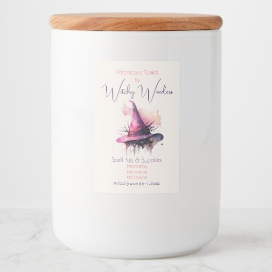 Creëer Je eigen Magic Witch Pet Apothecary Voedselcontainer Etiket (Voorkant)