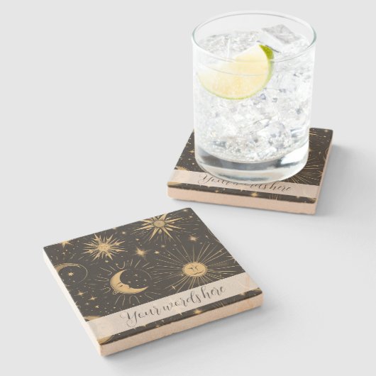 Creëer Je eigen Man in Moon Celestial Stenen Onderzetter (Zijkant)