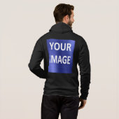 Creëer je eigen mannen zwart hoodie (Achterkant volledig)