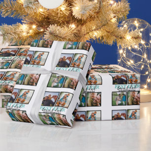 Creëer je eigen Modern Bonus Pap 4 Foto Collage Cadeaupapier