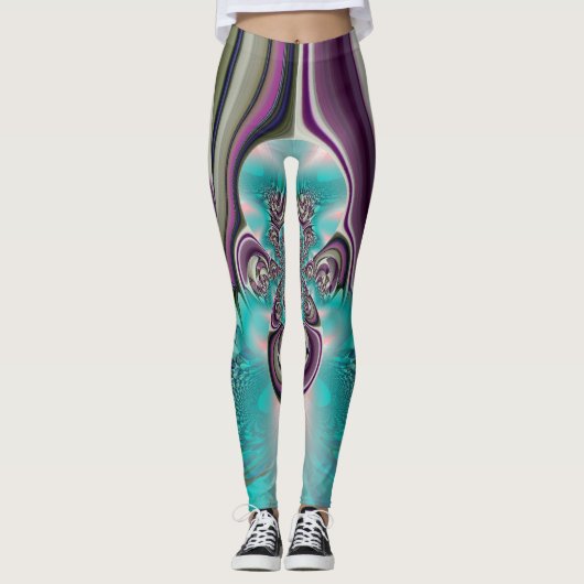Creëer je eigen mooie bruiloft Blauwgroen Leggings (Voorkant)