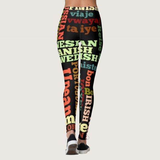 Creëer Je eigen mooie reisjes met kleurrijke handj Leggings (Achterkant)