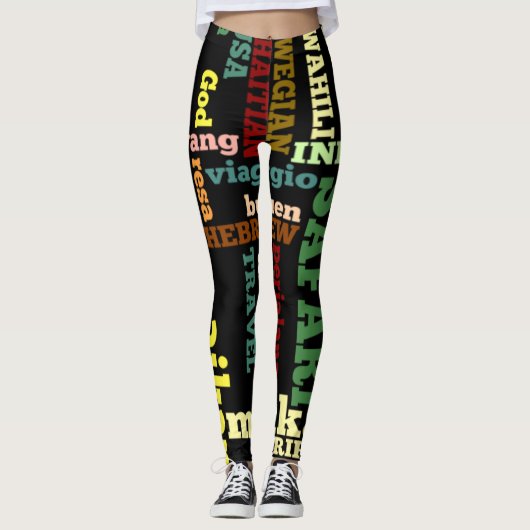 Creëer Je eigen mooie reisjes met kleurrijke handj Leggings (Voorkant)
