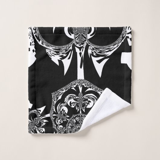 Creëer Je eigen mooie, zwarte en witte kleur Bad Handdoek (Wasdoekje)