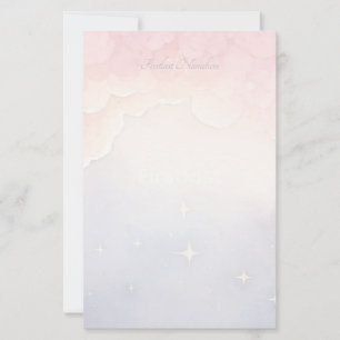 Creëer Je Eigen Mystieke Sterrenzonsopgang Wolken Briefpapier