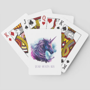 Creëer Je eigen mythische Paarse eenhoorn Pokerkaarten