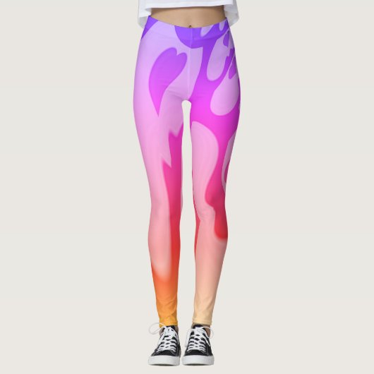 Creëer je eigen Paarse basisbroek Leggings (Voorkant)