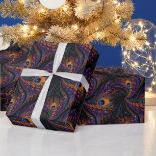 Creëer Je Eigen Paarse Pauwveren Cadeaupapier