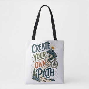 Creëer Je Eigen Pad Inspiratievolle Avontuur Berg Draagtas