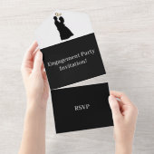 Creëer je eigen partij RSVP Black I All In One Uitnodiging (Afscheurbaar)