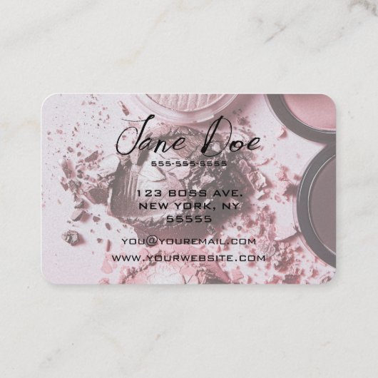 Creëer je eigen pastel roze verpletterde make-up visitekaartje (Achterkant)