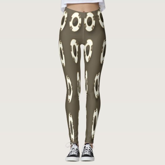 Creëer Je eigen pooidot leuke design Leggings (Voorkant)