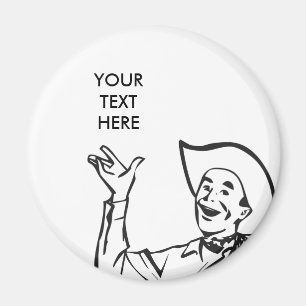CREËER JE EIGEN RETRO COWBOY CADEAUS MAGNEET