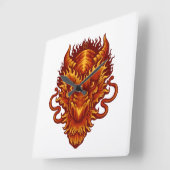 Creëer Je eigen rode drakenhoofd Vierkante Klok (Hoek)