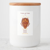 Creëer Je eigen rode drakenhoofd Voedselcontainer Etiket (Voorkant)