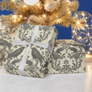 Creëer Je Eigen Romantische Gotische Raven Damast Cadeaupapier