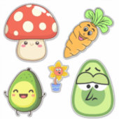 Creëer je eigen Schattige Kawaii Funny Mushroom Sticker (Voorkant)