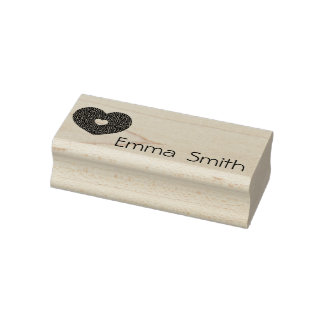 Creëer je eigen schattige naam hart Wood Art Stamp Rubberstempel