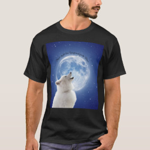 Creëer Je eigen schattige wolf gehuil   Blauwe maa T-shirt