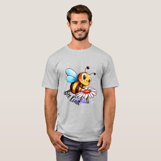 Creëer Je eigen Schattigee Bee Kind Daisy T-shirt (Voorkant volledig)