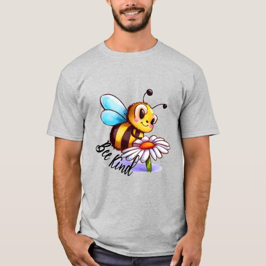 Creëer Je eigen Schattigee Bee Kind Daisy T-shirt (Voorkant)