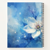 Creëer je eigen Shabby Chic Witte Theeroos Blauw Notitieboek (Achterkant)