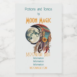 Creëer je eigen Spirituele Boho Volle Maan Wijn Etiket