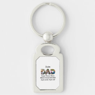 Creëer je eigen sport Papa foto collage Swim Pap Sleutelhanger