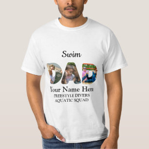 Creëer je eigen sport Papa foto collage Swim Pap T-shirt