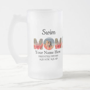 Creëer je eigen sportmam foto collage zwemt moeder matglas bierpul