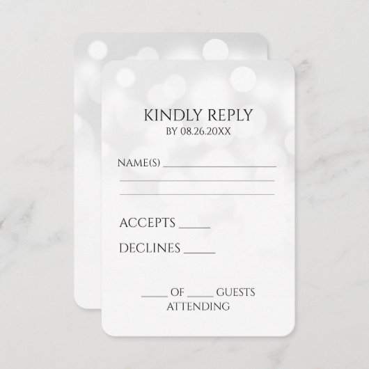 Creëer je eigen subtiele bokeh achtergrond RSVP kaartje (Voorkant / Achterkant)