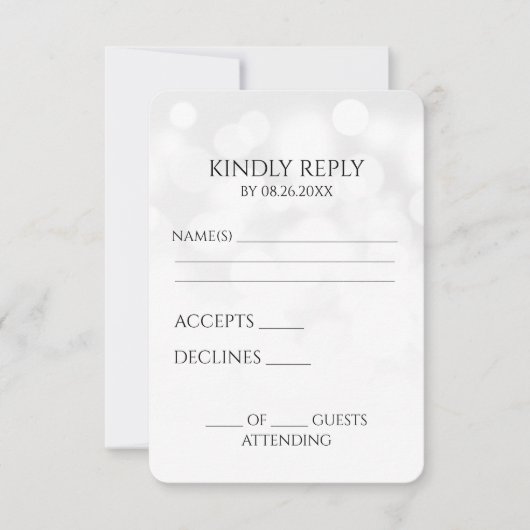 Creëer je eigen subtiele bokeh achtergrond RSVP kaartje (Voorkant)