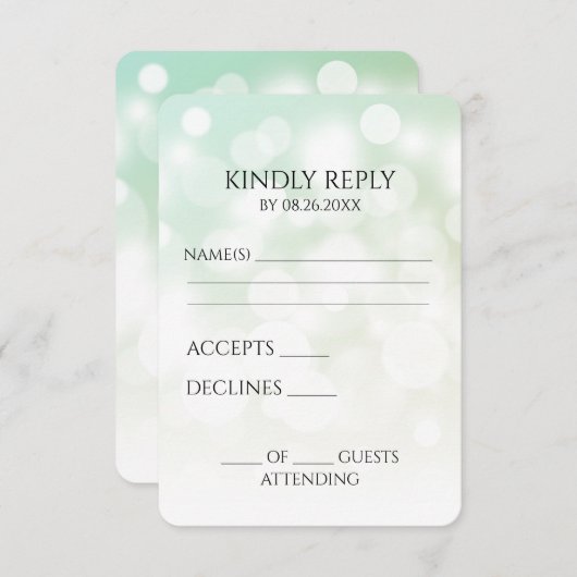 Creëer je eigen subtiele bokeh achtergrond RSVP kaartje (Voorkant / Achterkant)